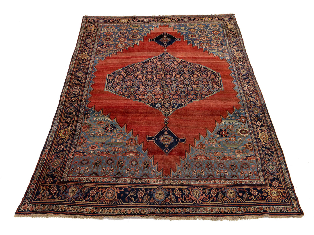 Antique Persian Bidjar Wool Rug 8 X 14