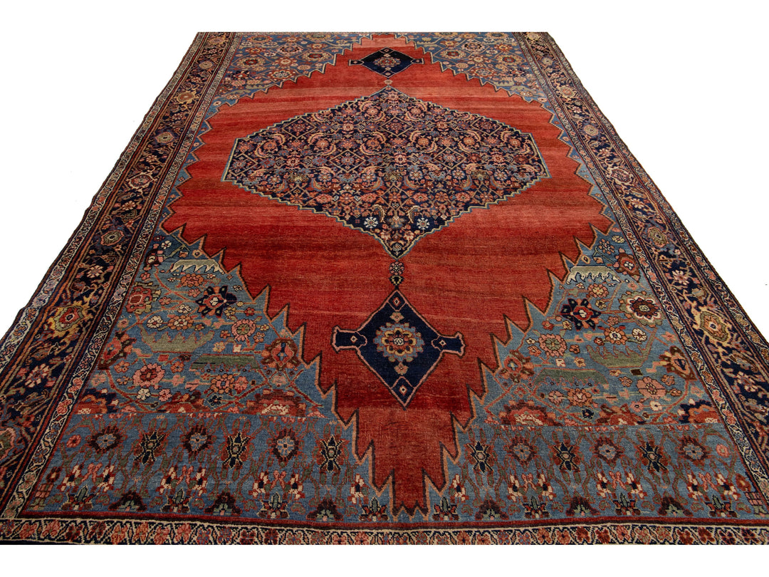 Antique Persian Bidjar Wool Rug 8 X 14