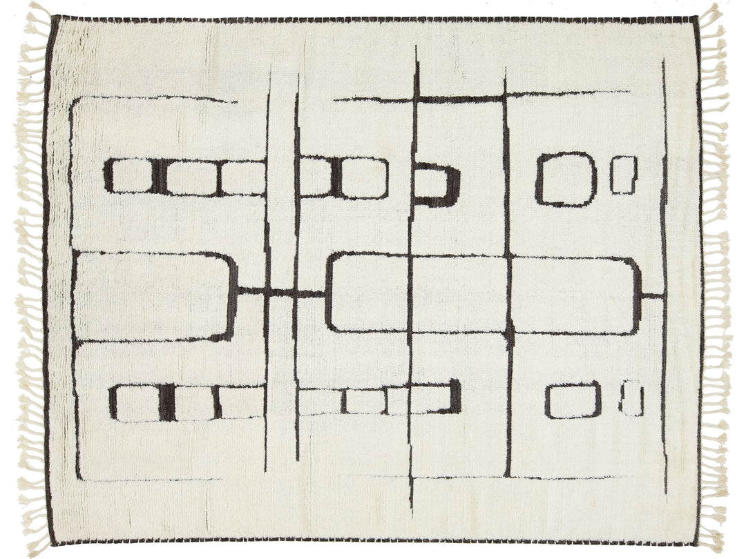 Modern Moroccan Wool Rug 9 X 12