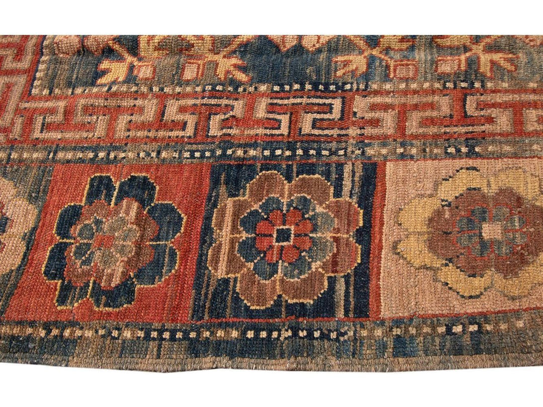 Vintage Khotan Style Tribal Wool Rug 7 X 10