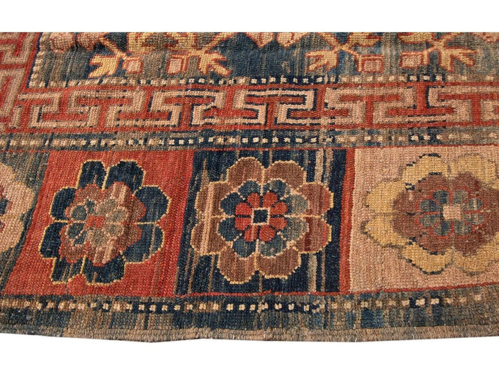 Vintage Khotan Style Tribal Wool Rug 7 X 10