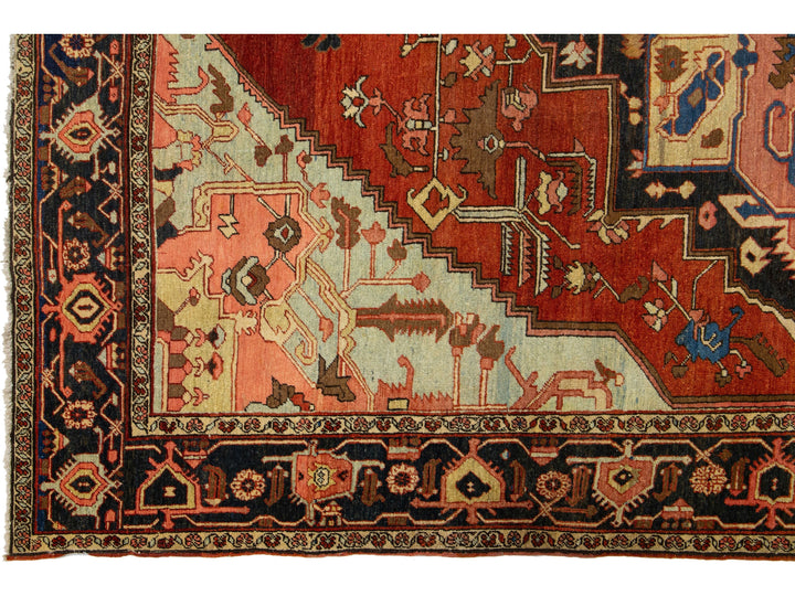 Antique Serapi Wool Rug 9 X 11