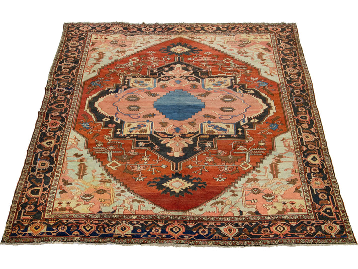 Antique Serapi Wool Rug 9 X 11