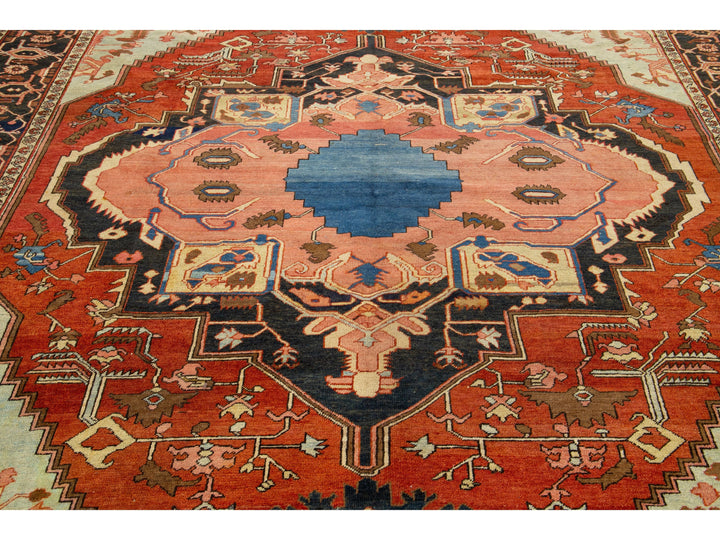 Antique Serapi Wool Rug 9 X 11