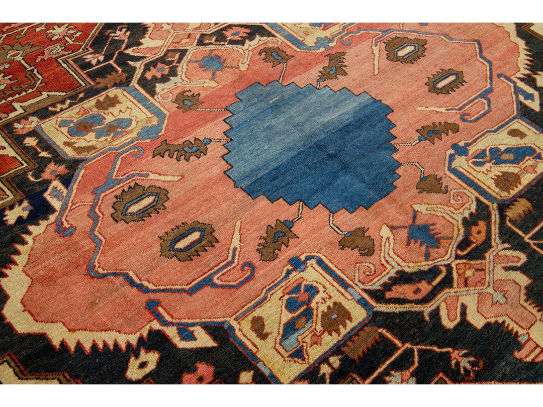 Antique Serapi Wool Rug 9 X 11