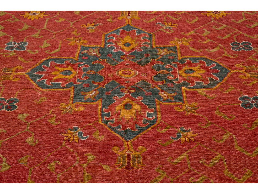 Antique Oushak Wool Rug 12 X 14