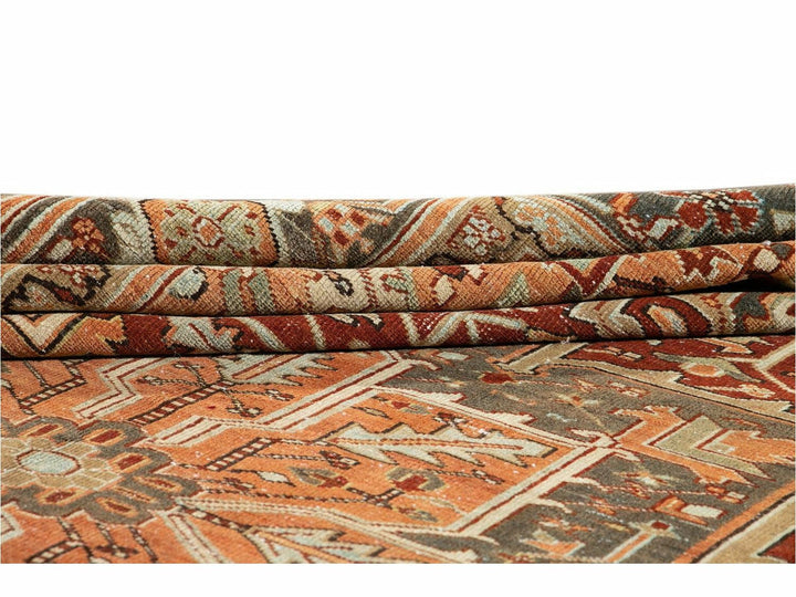 Antique Heriz Persian Wool Rug 9 X 12