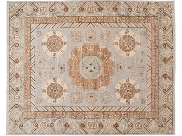 Modern Khotan Style Wool Rug 12 X 15