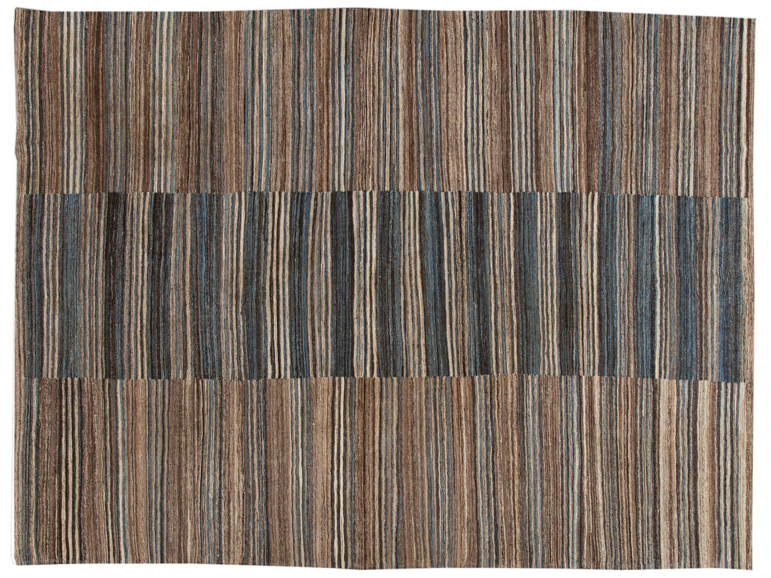 Modern Flat-Weave Wool Rug 10 X 14
