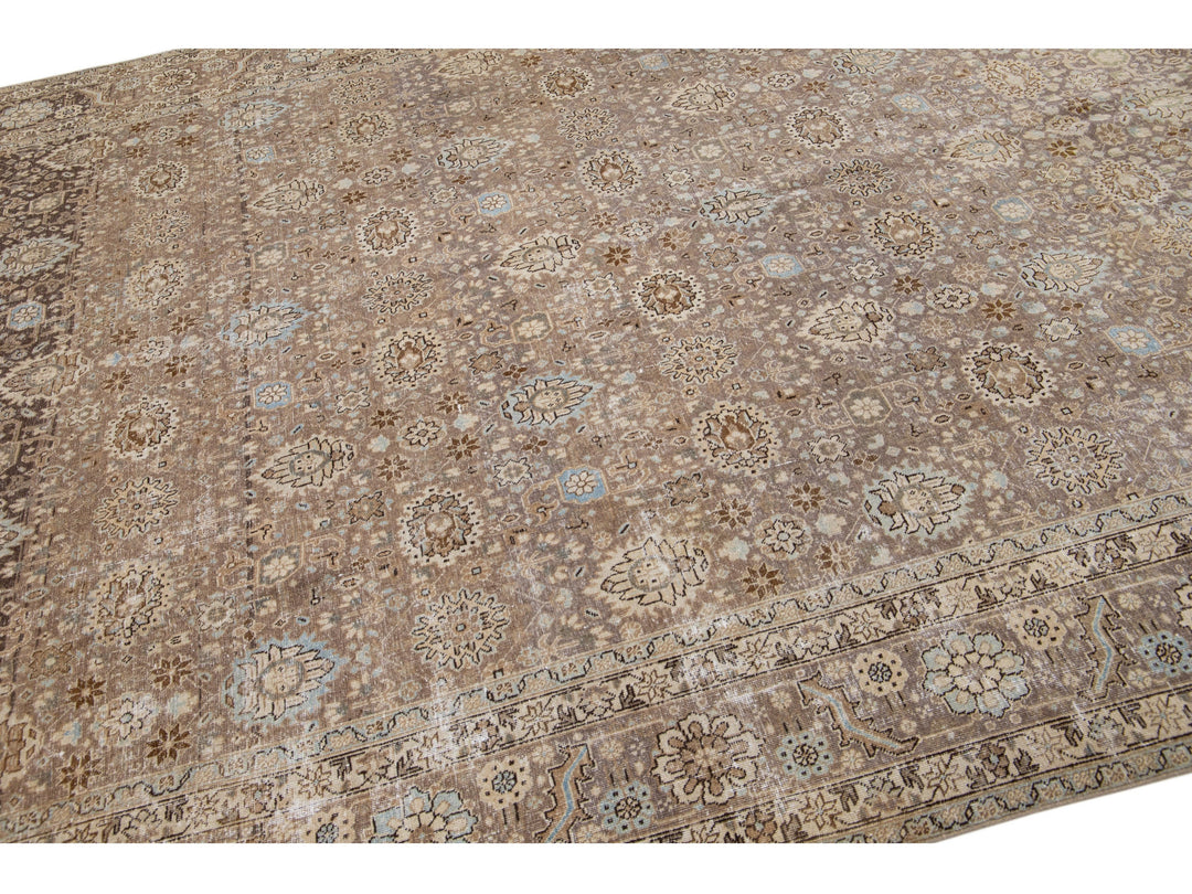 Antique Persian Tabriz Wool Rug 9 X 12
