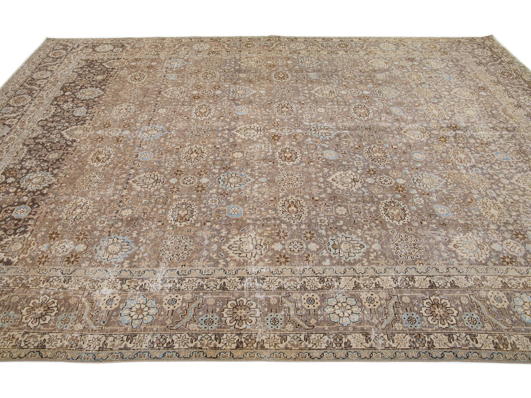 Antique Persian Tabriz Wool Rug 9 X 12