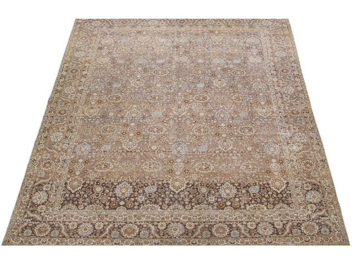 Antique Persian Tabriz Wool Rug 9 X 12