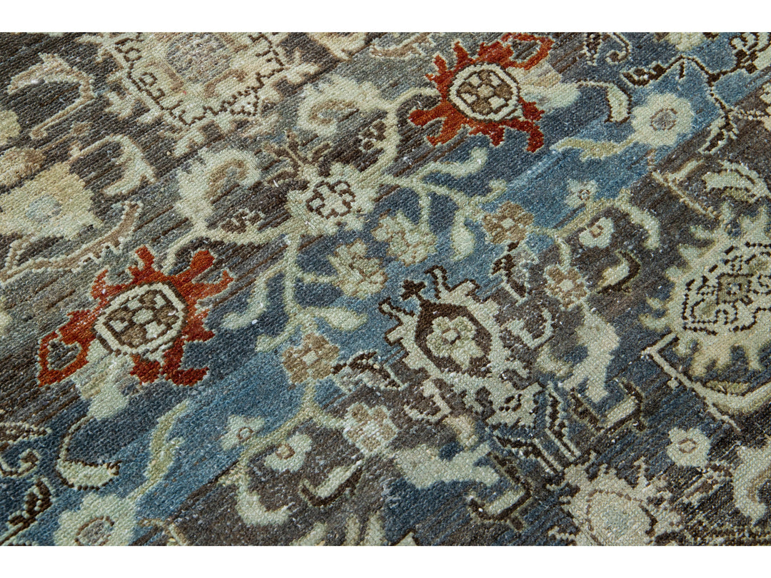 Antique Heriz Wool Rug 9 X 11