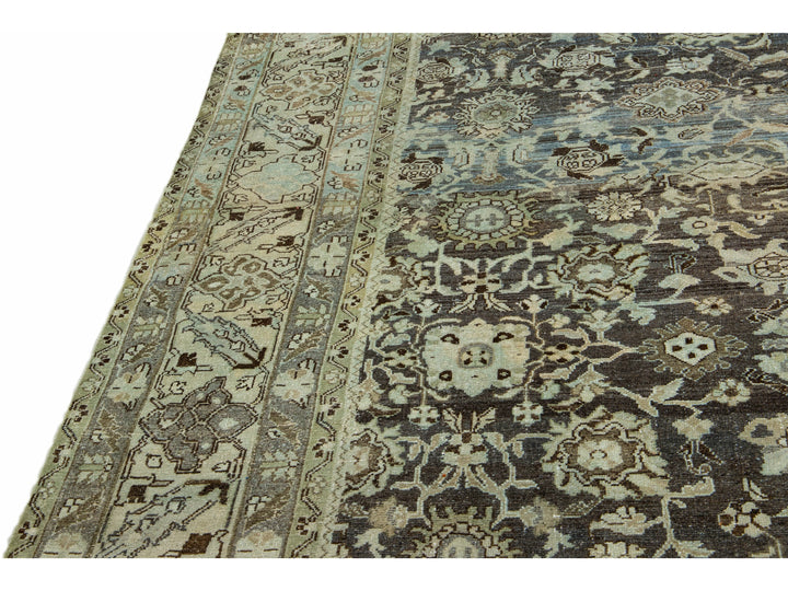 Antique Heriz Wool Rug 9 X 11