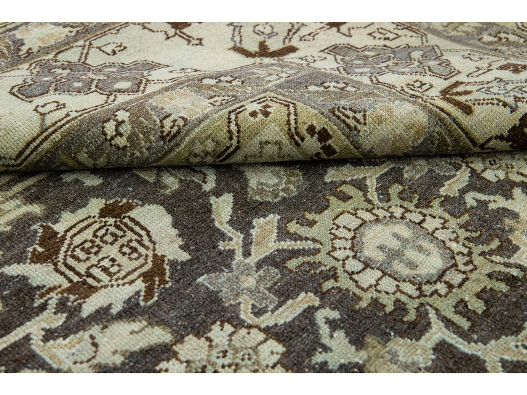 Antique Heriz Wool Rug 9 X 11