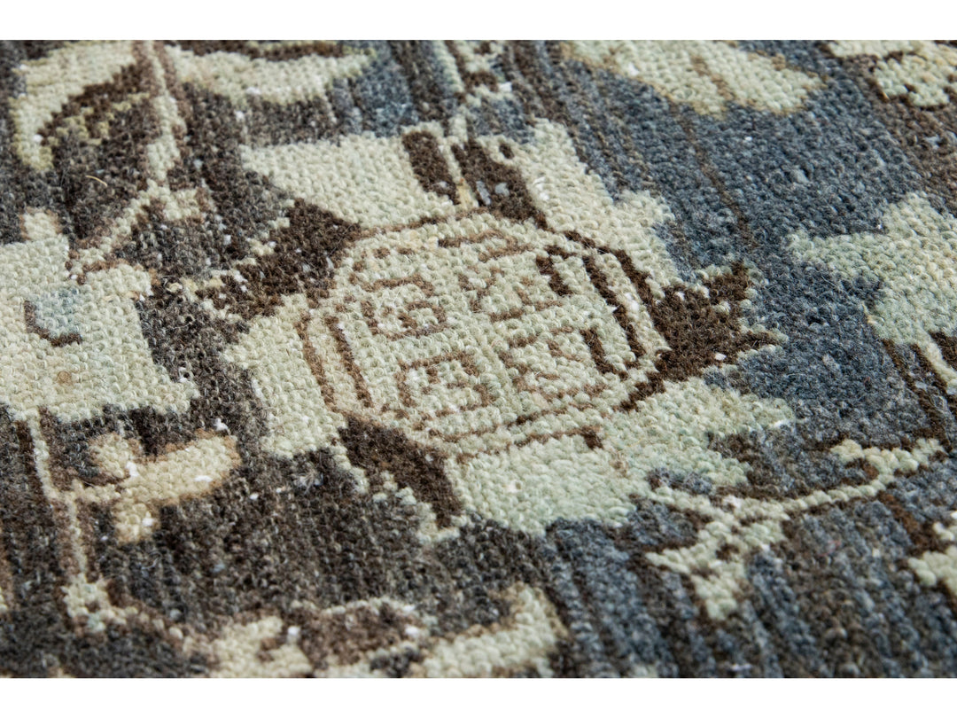 Antique Heriz Wool Rug 9 X 11
