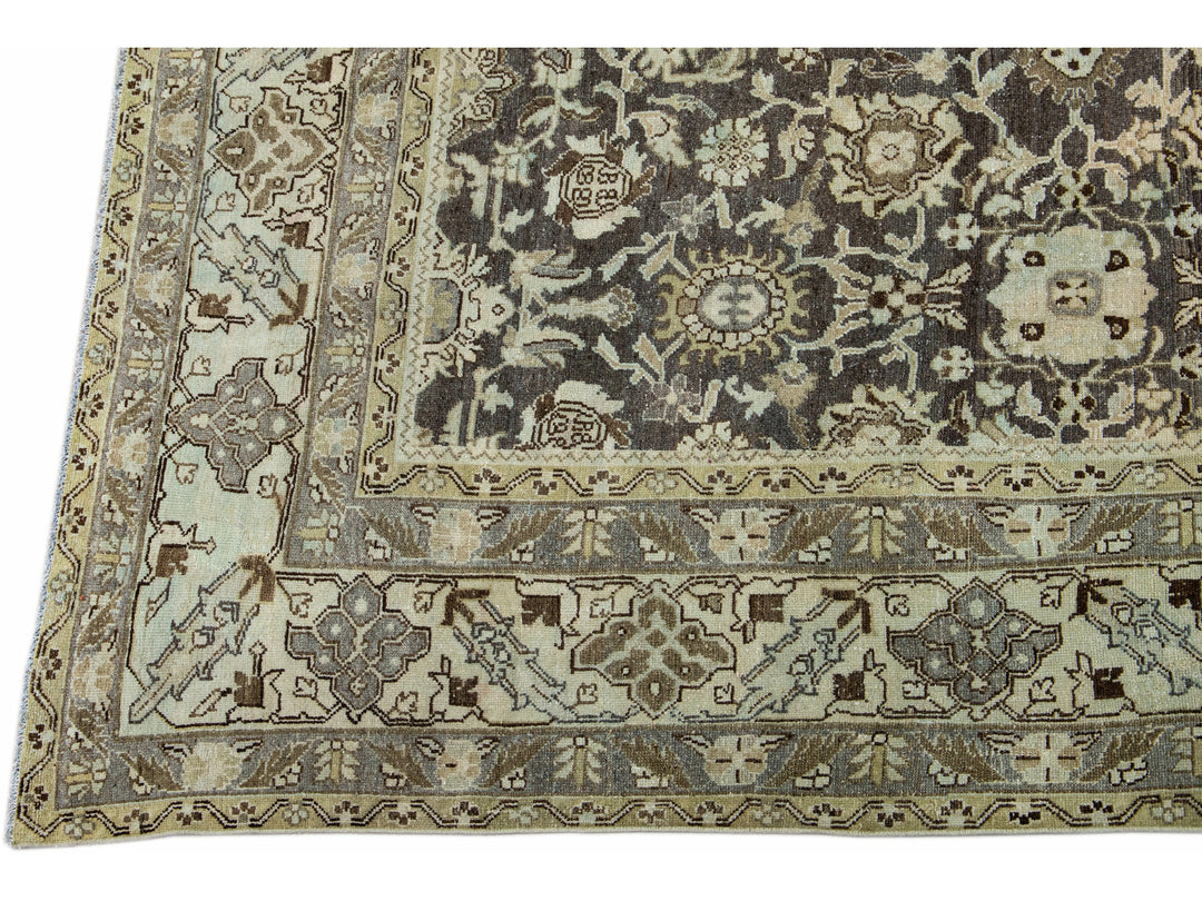 Antique Heriz Wool Rug 9 X 11