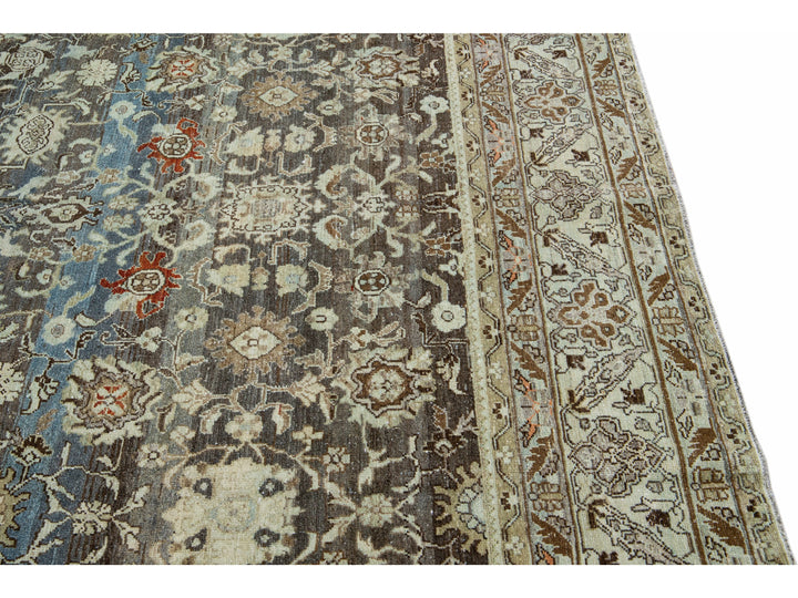 Antique Heriz Wool Rug 9 X 11