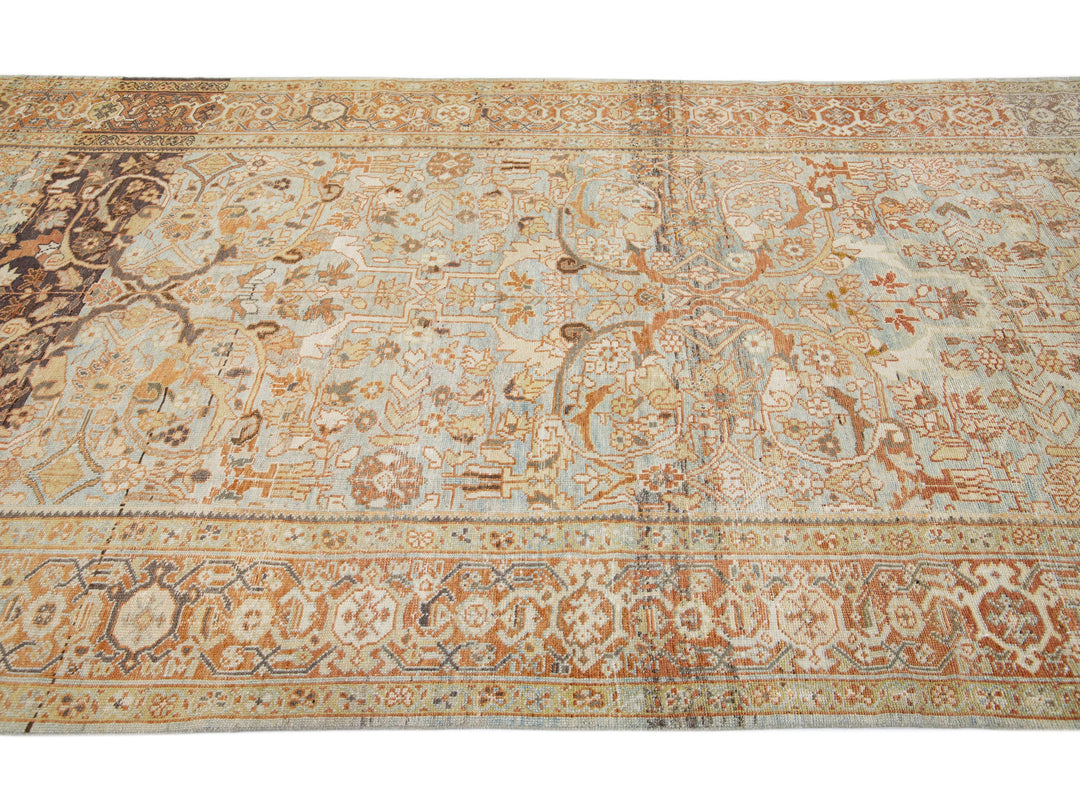 Vintage Mahal Wool Rug 7 X 18