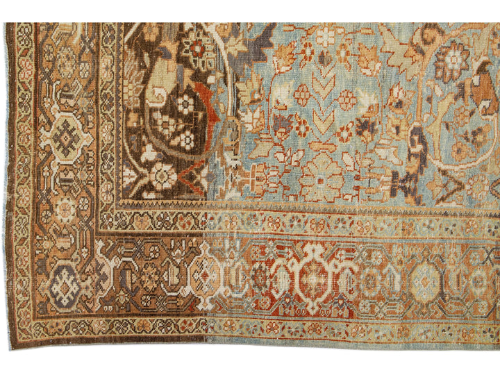 Vintage Mahal Wool Rug 7 X 18