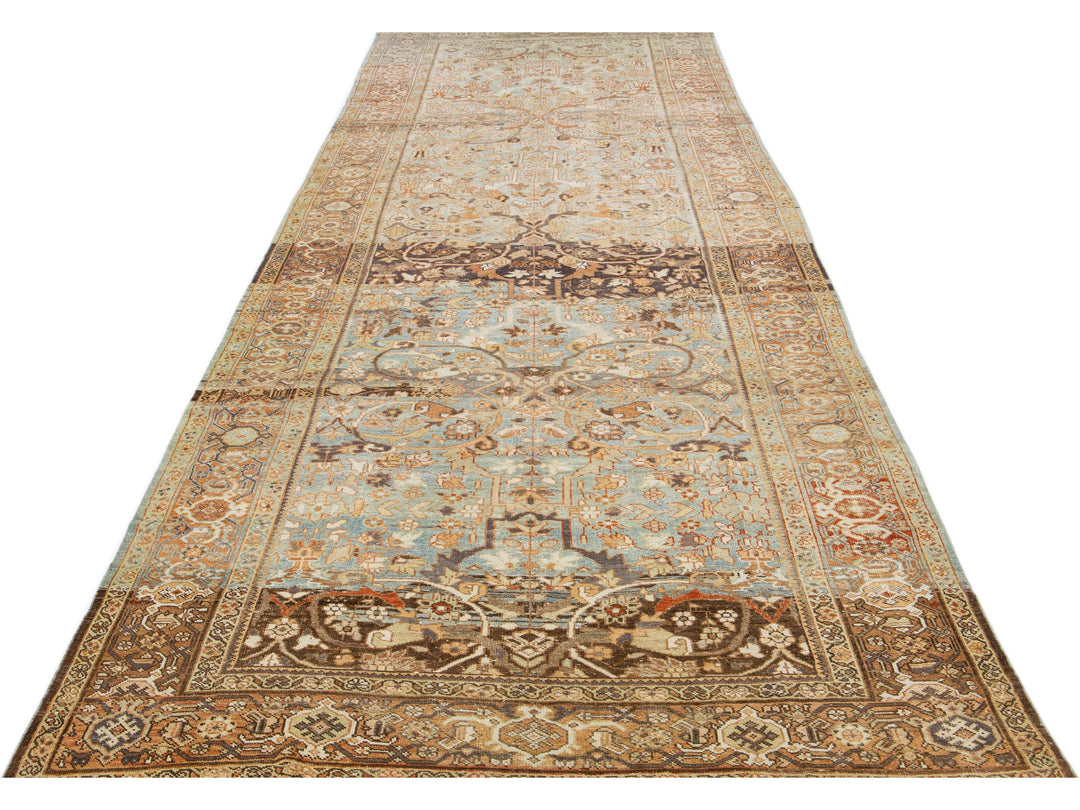 Vintage Mahal Wool Rug 7 X 18