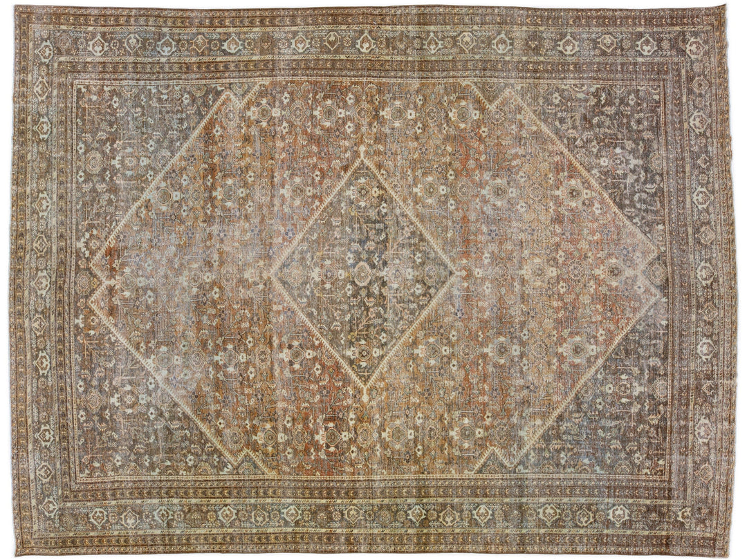 Antique Mahal Wool Rug 11 X 15