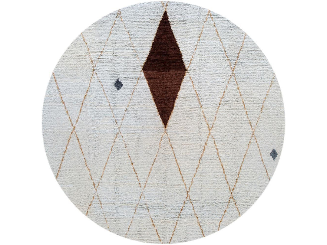 Modern Moroccan-Style Wool Rug 10 X 12