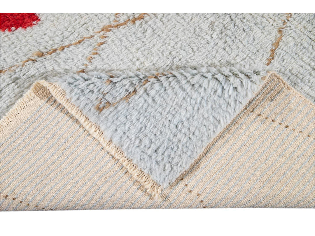 Modern Moroccan-Style Wool Rug 10 X 12