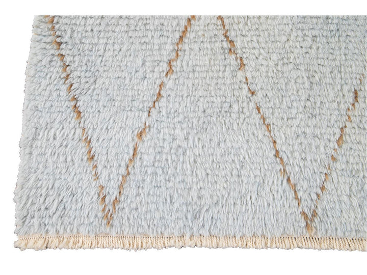 Modern Moroccan-Style Wool Rug 10 X 12