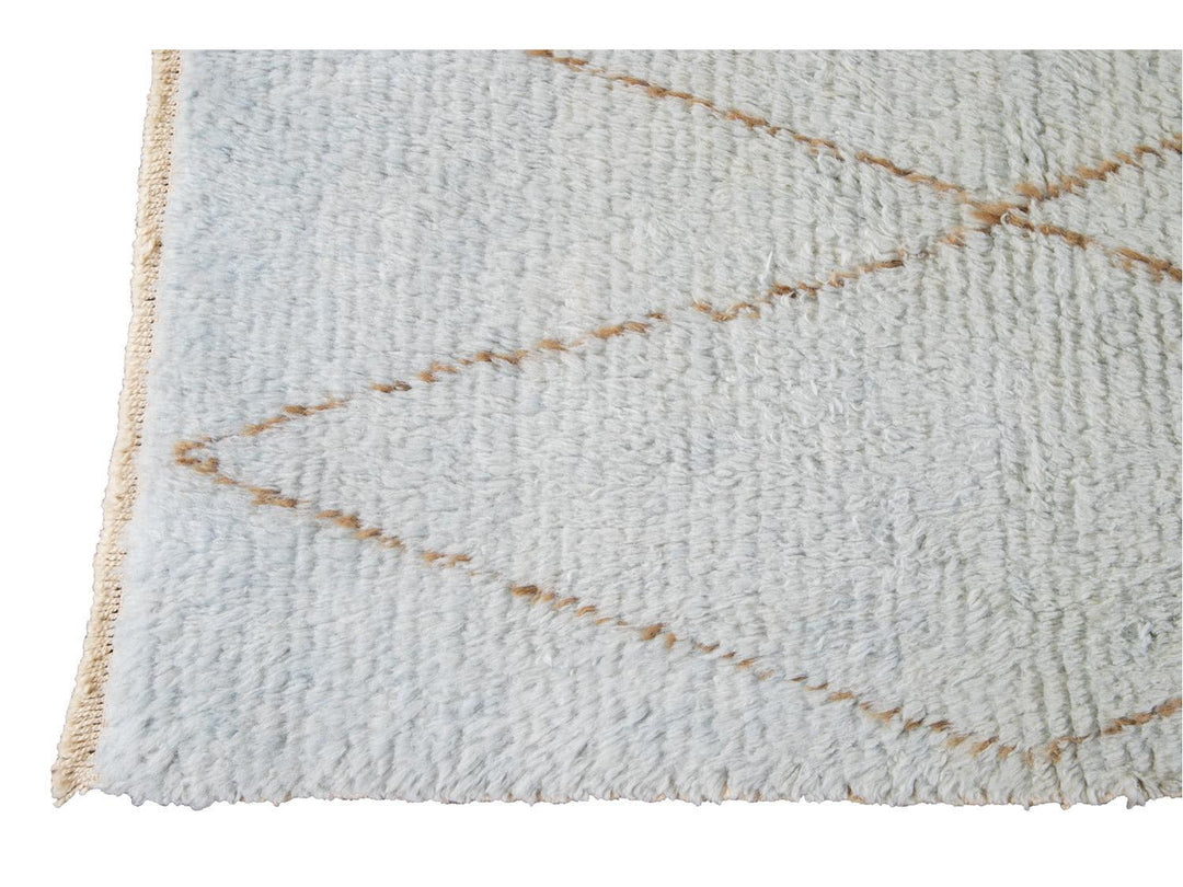 Modern Moroccan-Style Wool Rug 10 X 12