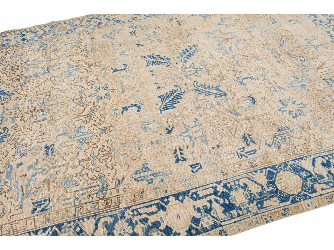 Antique Heriz Wool Rug 7 X 10