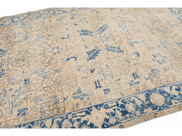 Antique Heriz Wool Rug 7 X 10