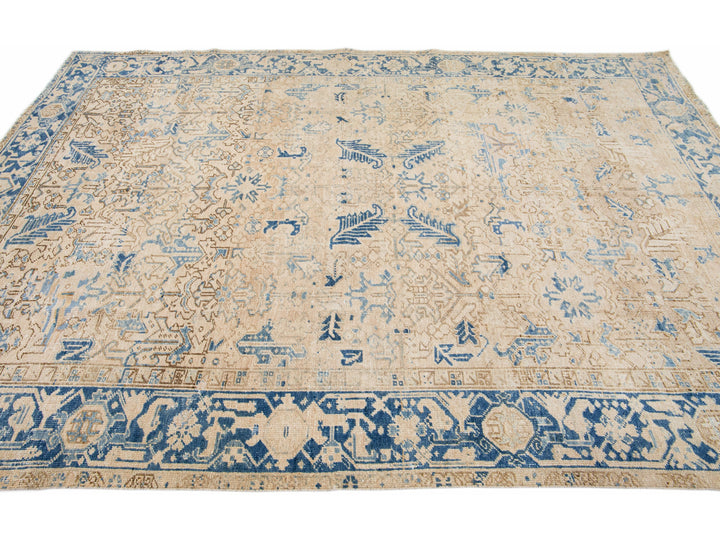Antique Heriz Wool Rug 7 X 10