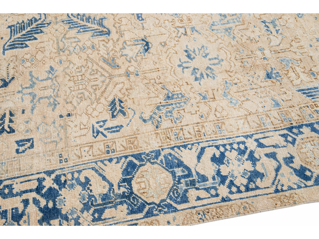 Antique Heriz Wool Rug 7 X 10