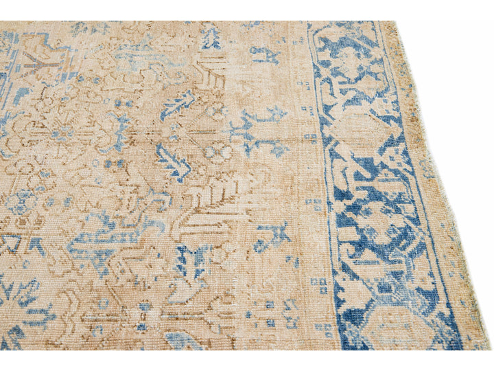 Antique Heriz Wool Rug 7 X 10