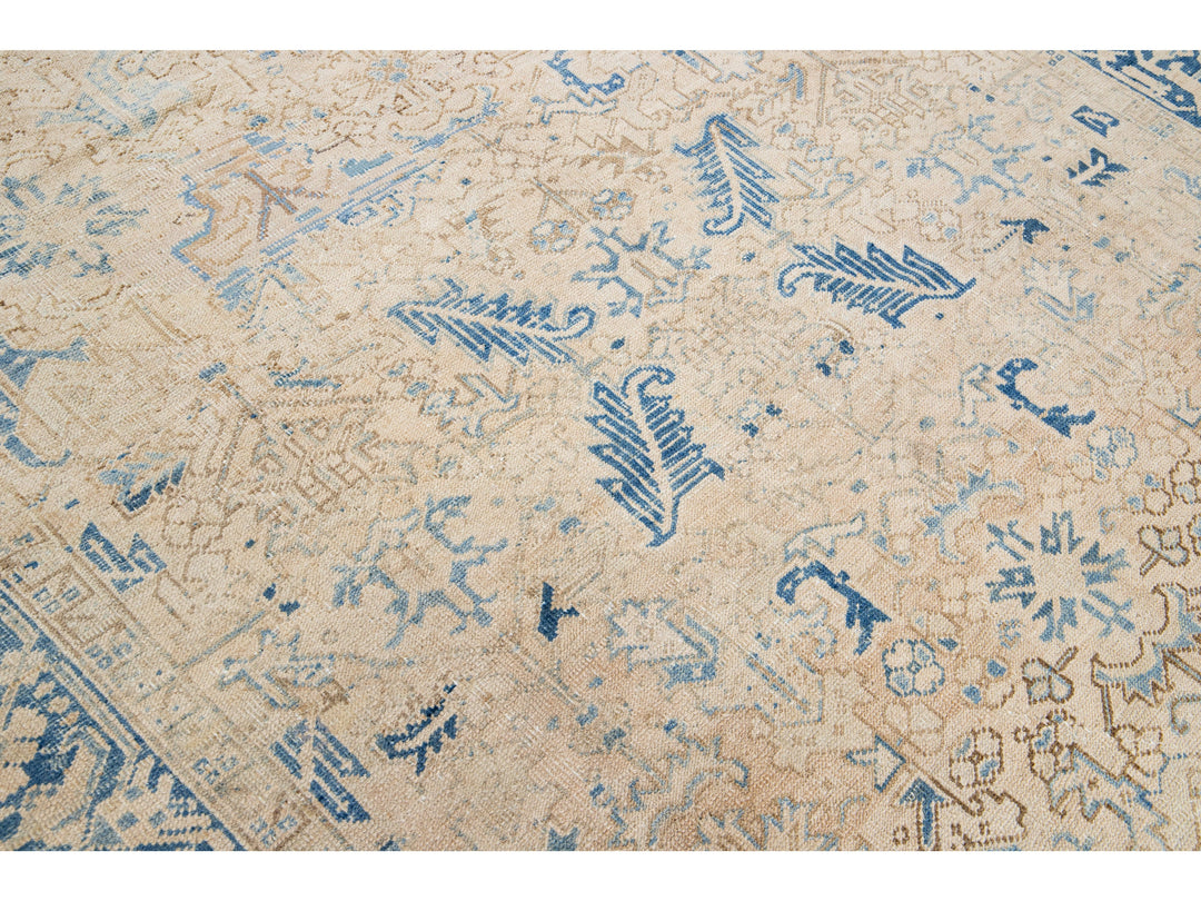 Antique Heriz Wool Rug 7 X 10