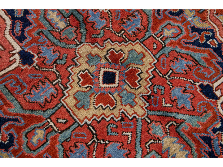 Antique Heriz Wool Rug 10 X 13