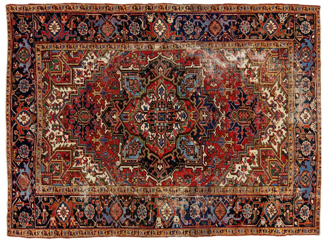 Antique Heriz Wool Rug 6 X 8