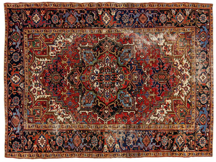 Antique Heriz Wool Rug 6 X 8