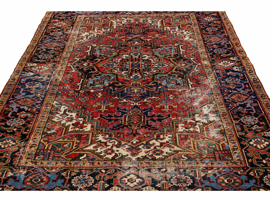 Antique Heriz Wool Rug 6 X 8