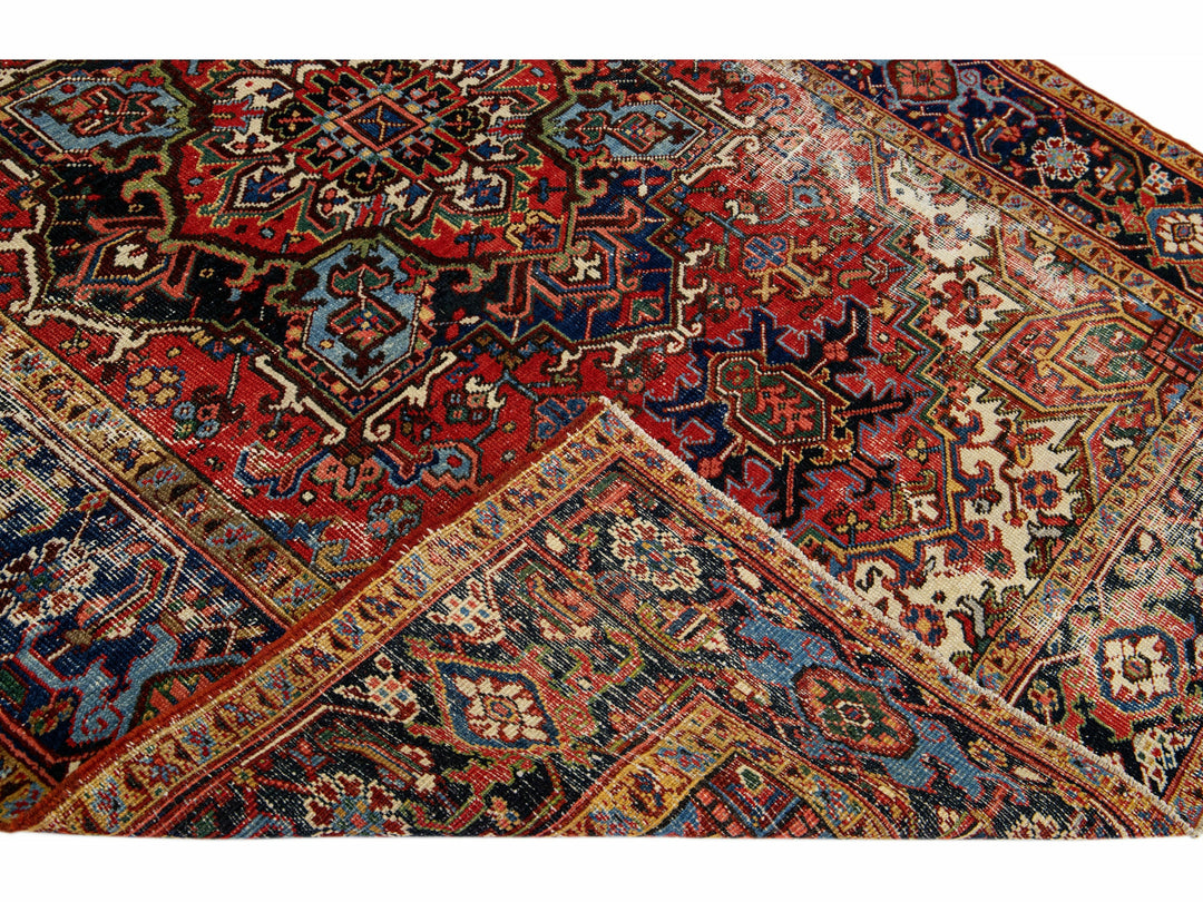 Antique Heriz Wool Rug 6 X 8