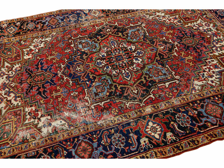 Antique Heriz Wool Rug 6 X 8