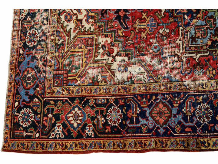 Antique Heriz Wool Rug 6 X 8