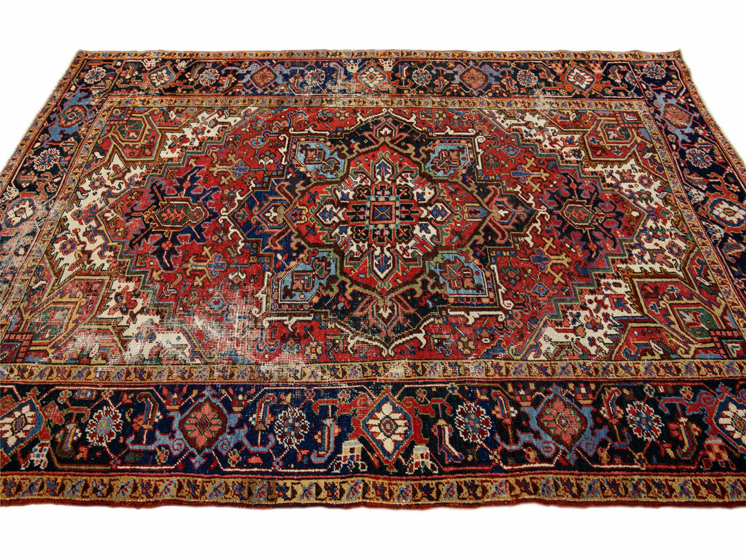 Antique Heriz Wool Rug 6 X 8