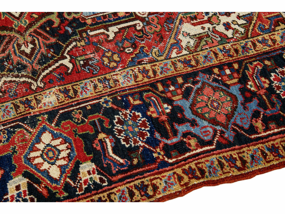 Antique Heriz Wool Rug 6 X 8