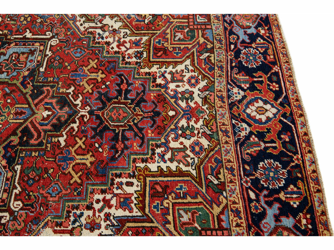 Antique Heriz Wool Rug 6 X 8