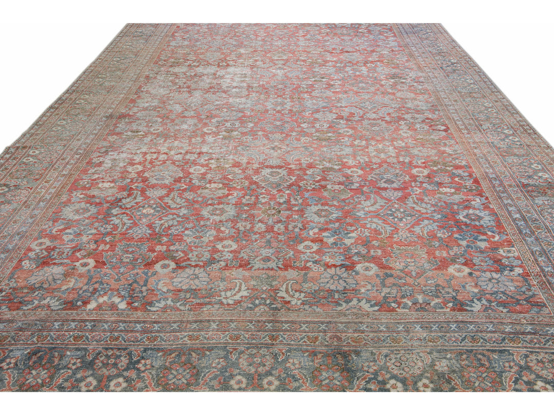 Antique Mahal Wool Rug 11 X 17