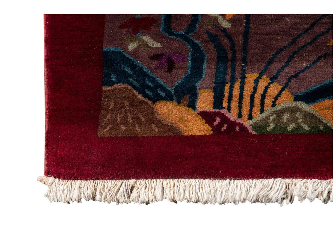 Antique Chinese Art Deco Wool Rug 10 X 14