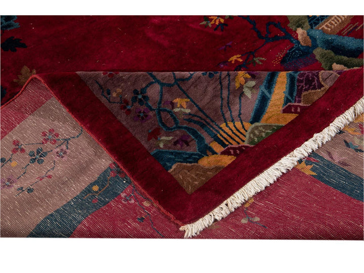 Antique Chinese Art Deco Wool Rug 10 X 14