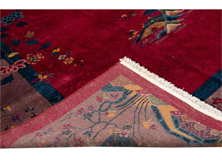 Antique Chinese Art Deco Wool Rug 10 X 14